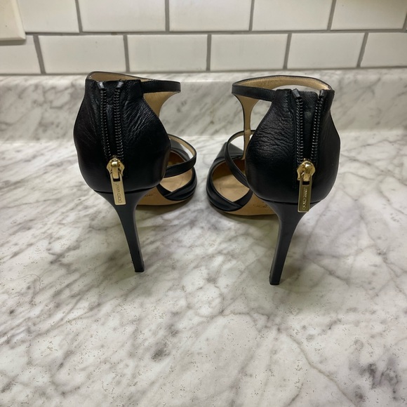 Jimmy Choo, T-Strap heels, zipper back heel. Gently worn a few times. Sz 37 1/2 - Picture 4 of 7
